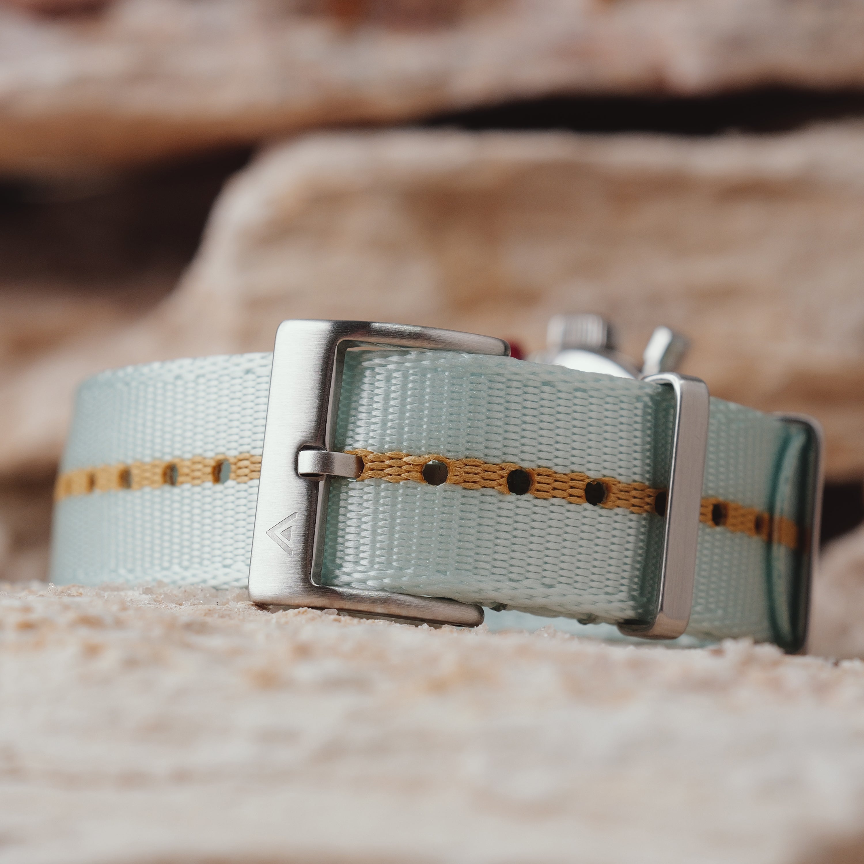 Arklin Field Strap - Lt. Blue with Gold Stripe