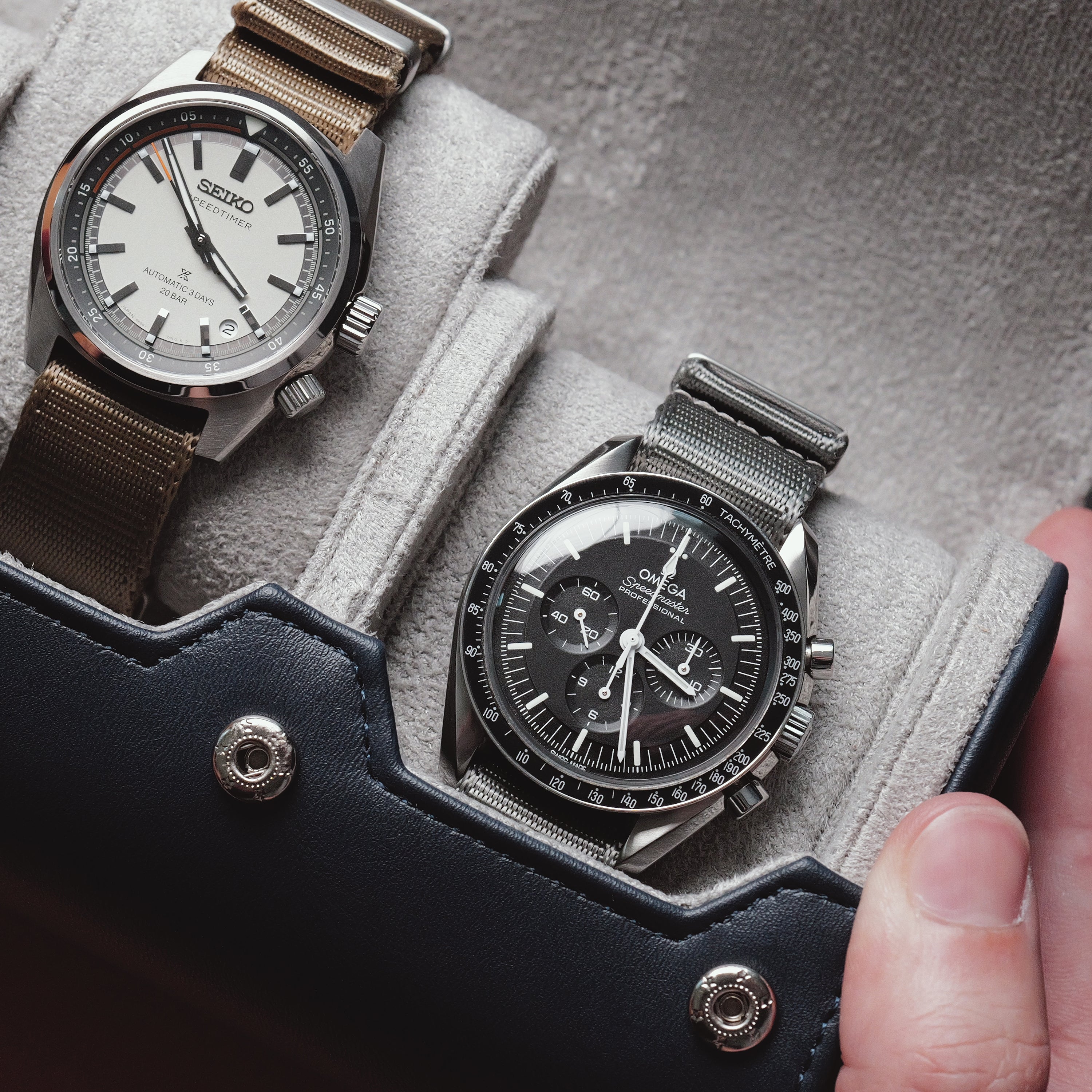 Arklin Traverse Watch Roll - Navy Blue