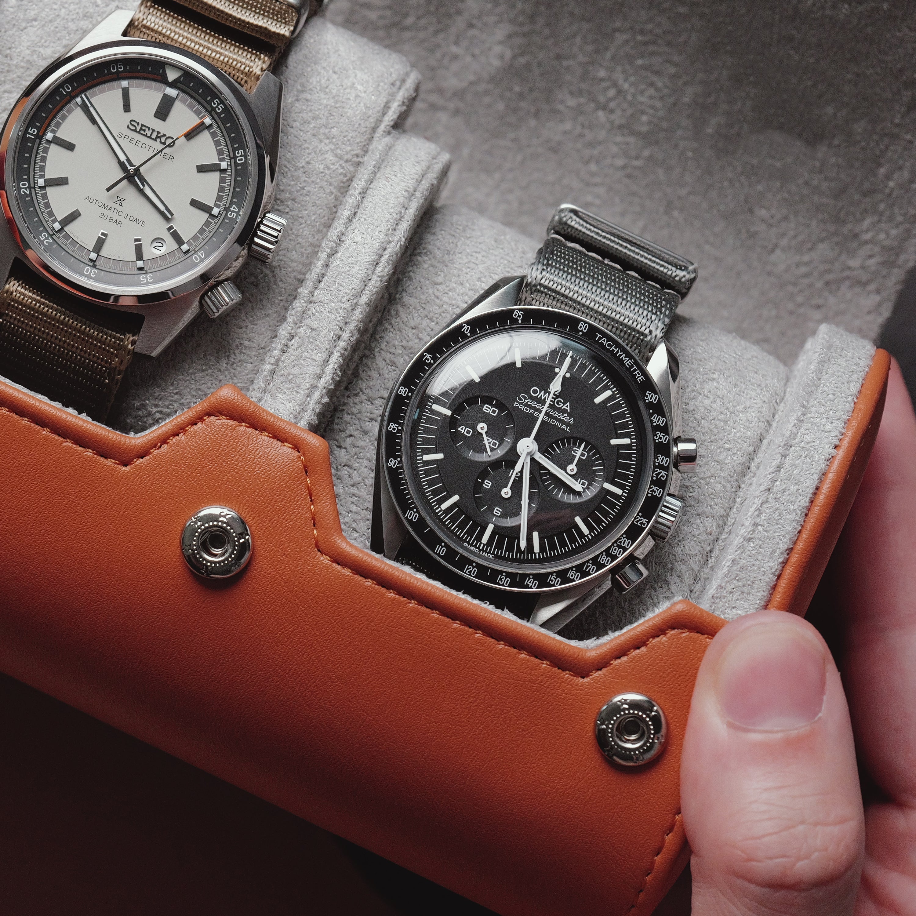 Arklin Traverse Watch Roll - Natural Salmon