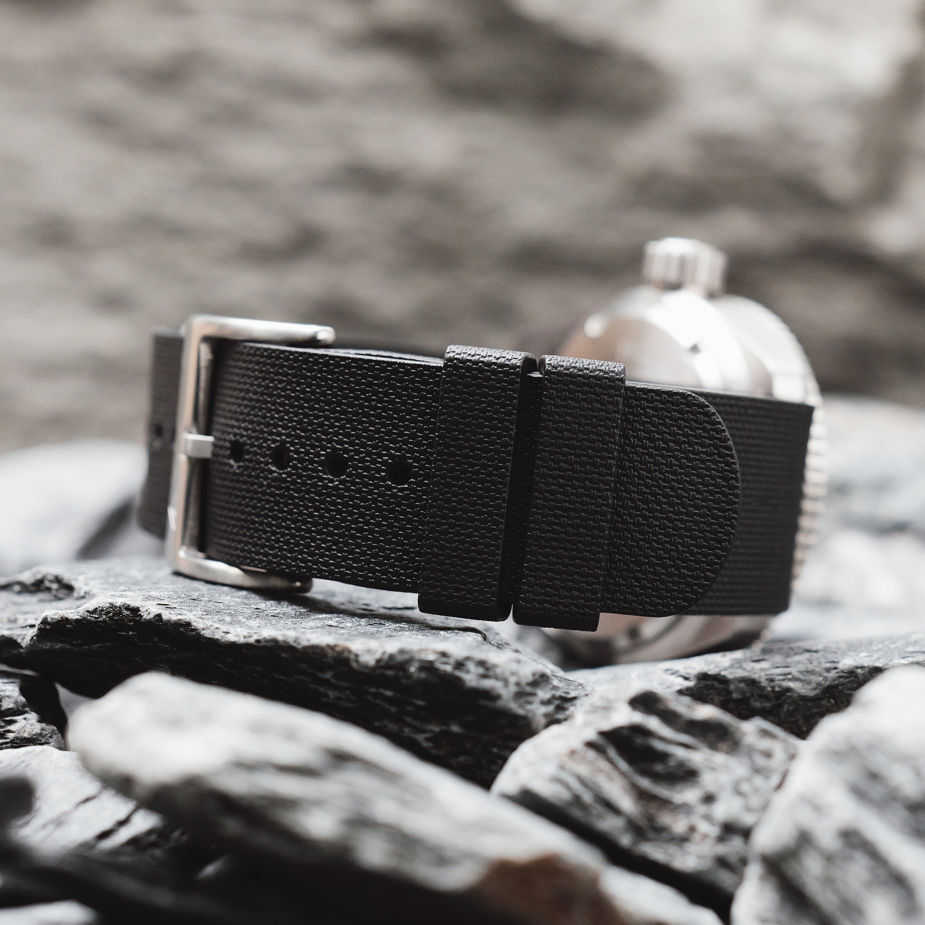 Arklin Single Pass FKM Rubber Strap - Black