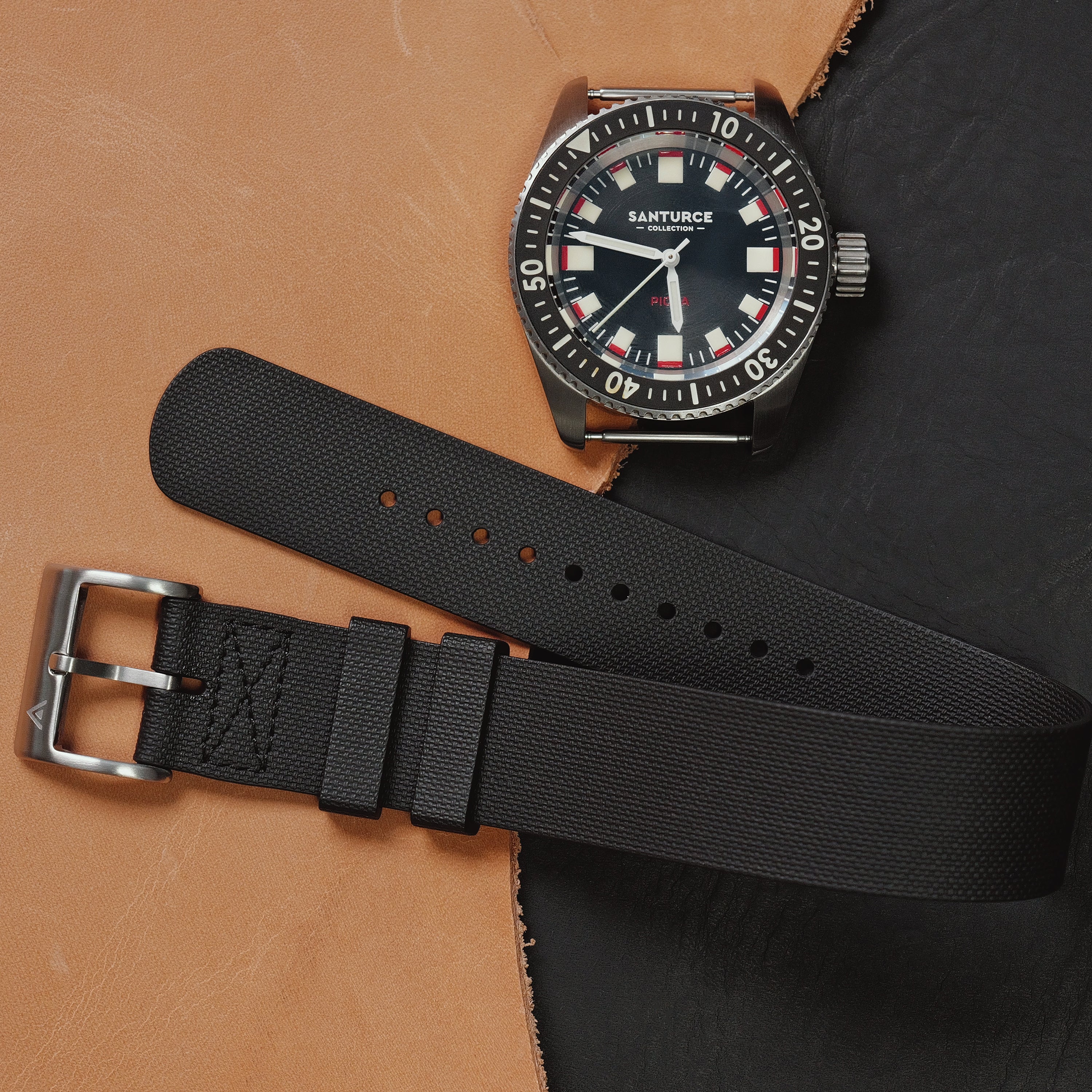 Arklin Single Pass FKM Rubber Strap - Black