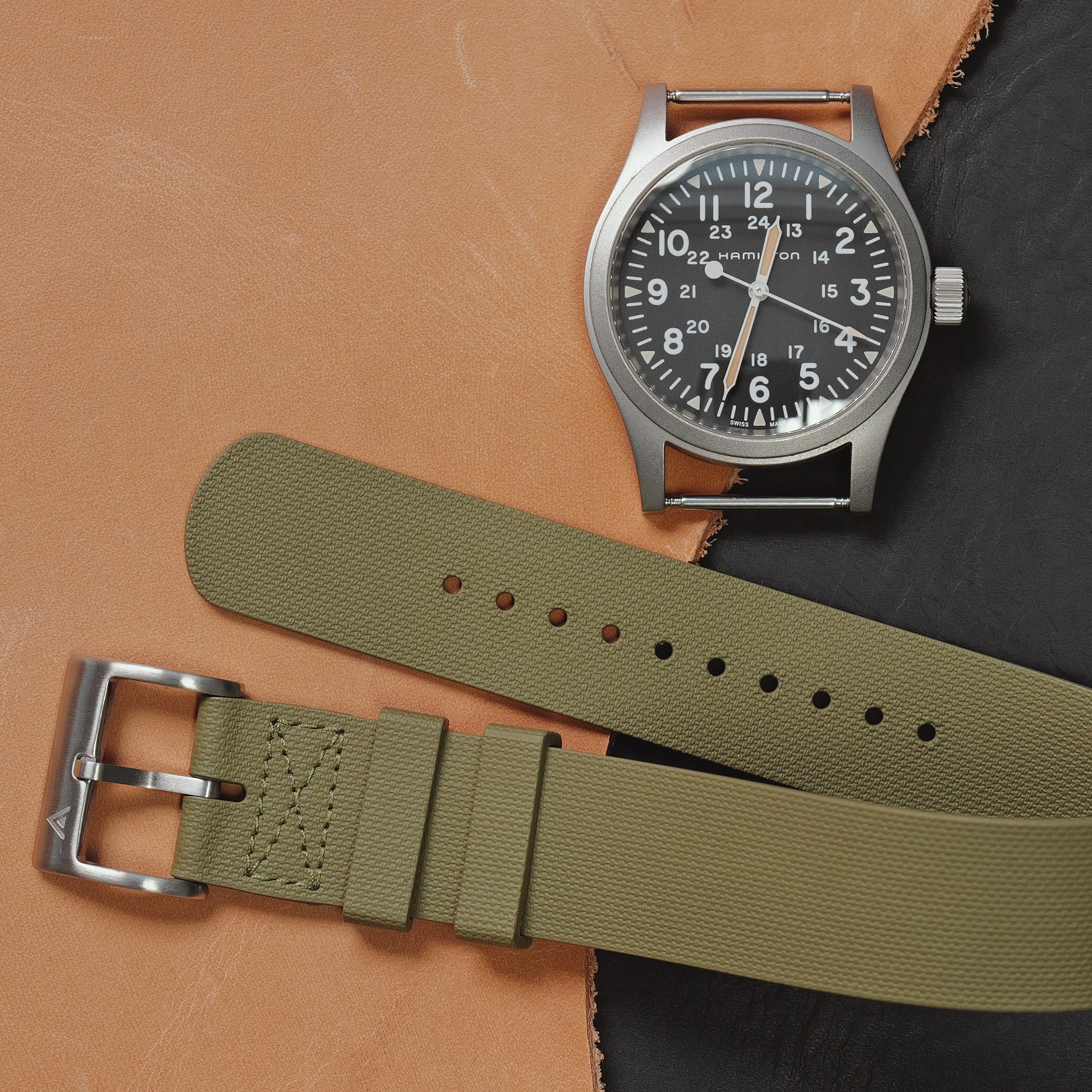 Arklin Single Pass FKM Rubber Strap - Green